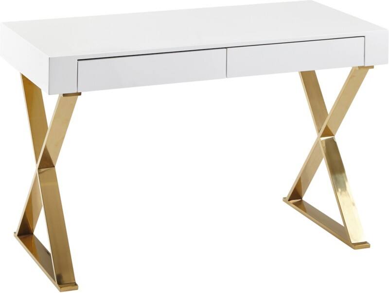 WOHNLING Bureau WL6.314 Goud, Wit 118 x 76 x 57 cm