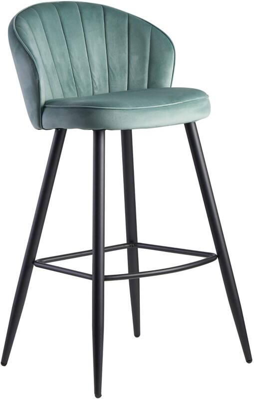 WOHNLING Barkruk WL6.289 Fluwelen hoes Lichtgroen