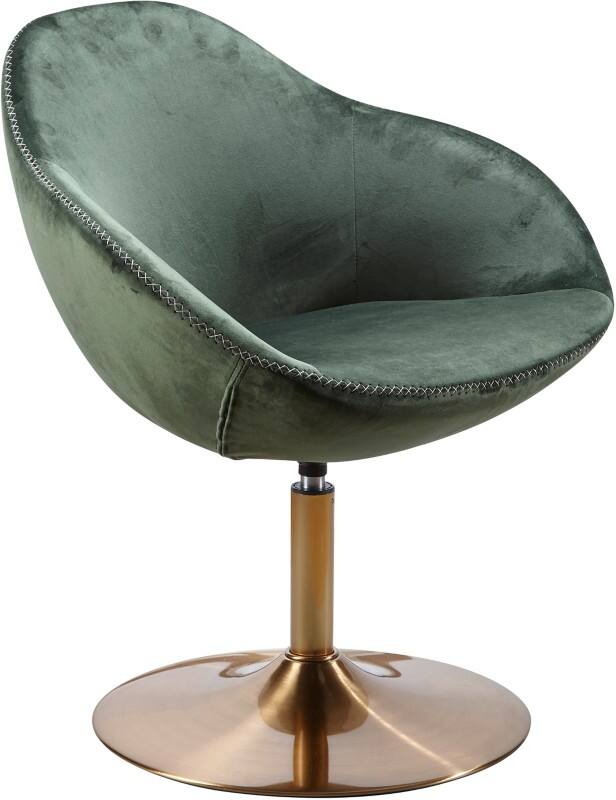 WOHNLING Loungestoel WL5.921 Fluwelen hoes Groen