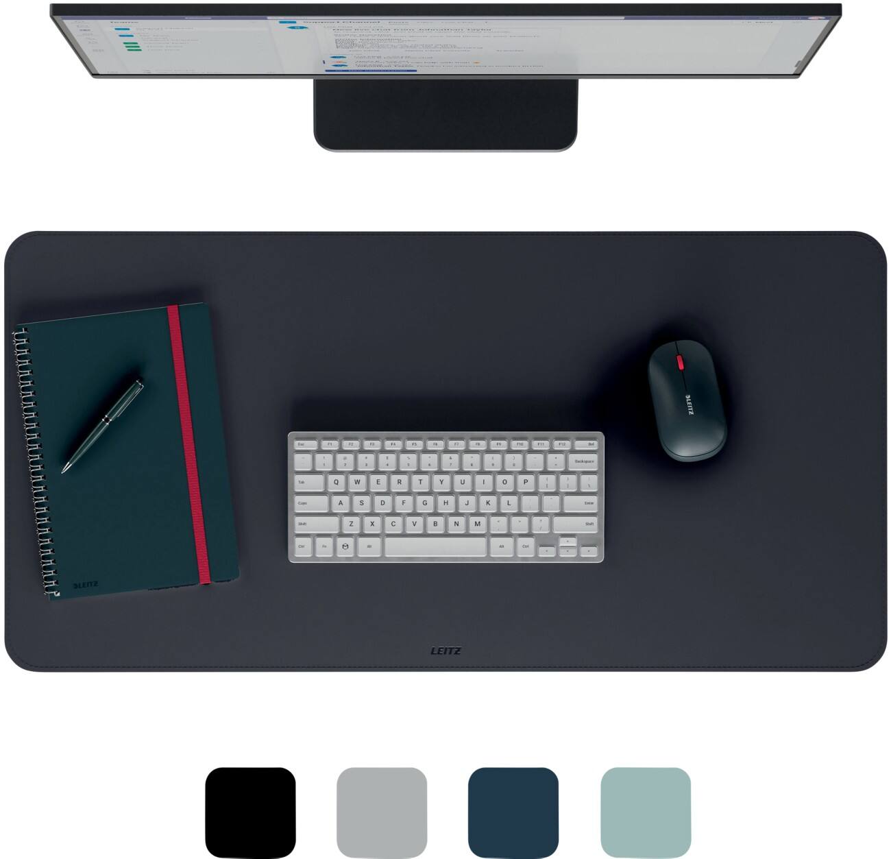 Leitz Groot Bureauonderlegger 53820095 Zwart 80 x 40 cm PVC (Polyvinylchloride) Oprolbaar