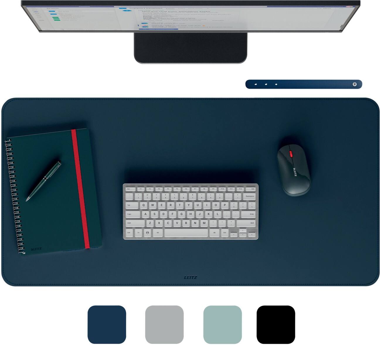 Leitz Groot Bureauonderlegger 53820068 Donkerblauw 80 x 40 cm PVC (Polyvinylchloride) Oprolbaar