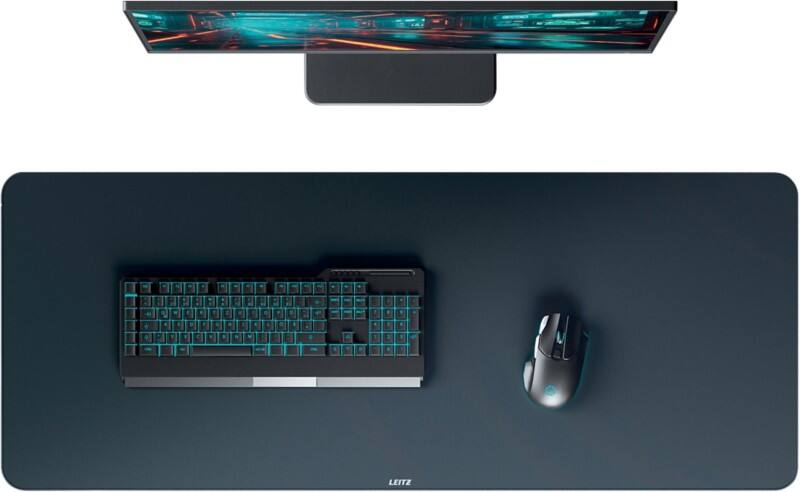 Leitz Extra groot Gaming Bureauonderlegger 53840089 Donkergrijs Mat 100 x 40 cm Oprolbaar Zacht Polyester