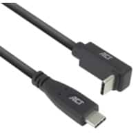 ACT USB-C-kabel 2 M Recht naar boven/beneden gebogen USB 3.0 10 Gbps 60 W Zwart
