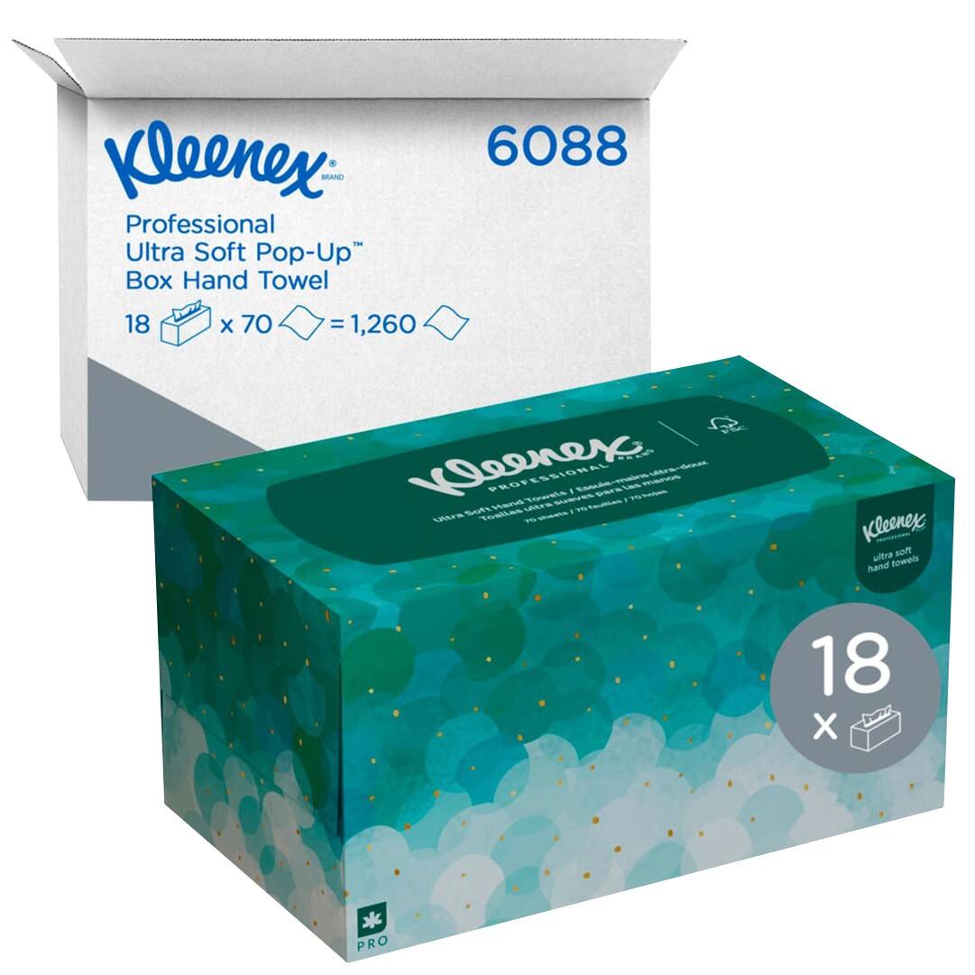 Kleenex Ultra Soft Handdoeken 1-laags 6088 Wit Gevouwen