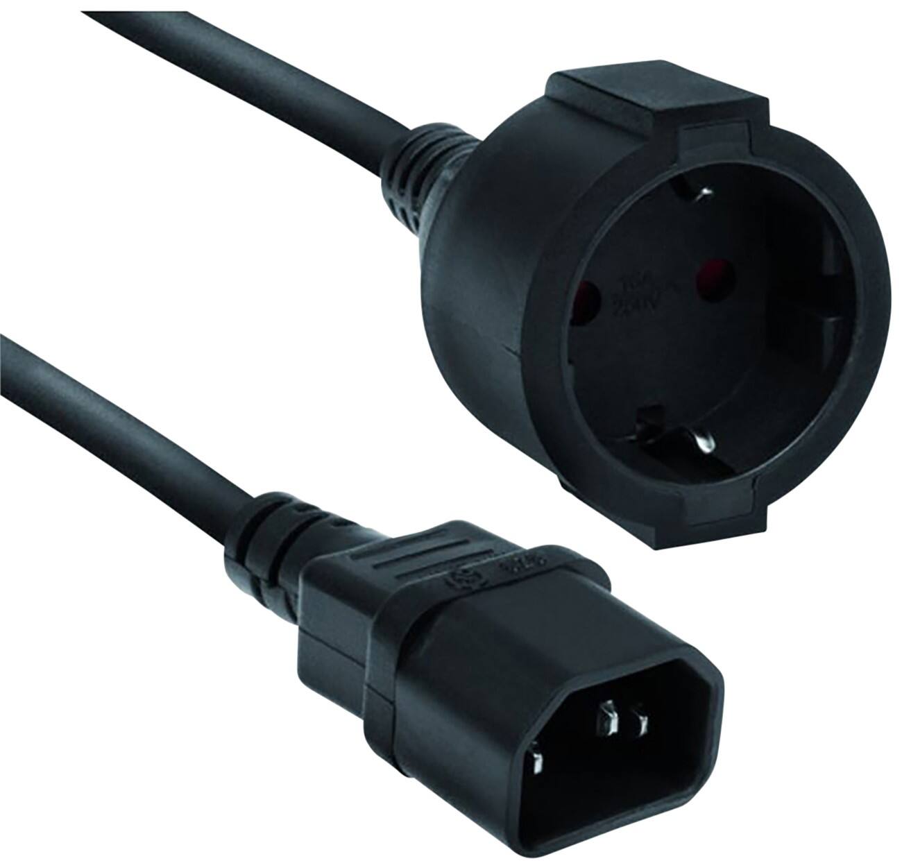 ACT Stroomkabel 0,2 m Zwart