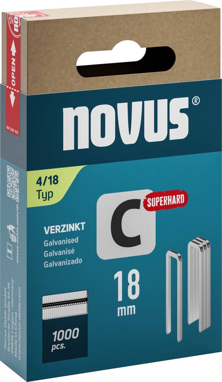 Novus Nietjes 042-0802 Gegalvaniseerde draad Grijs, zilver 1000 Stuks