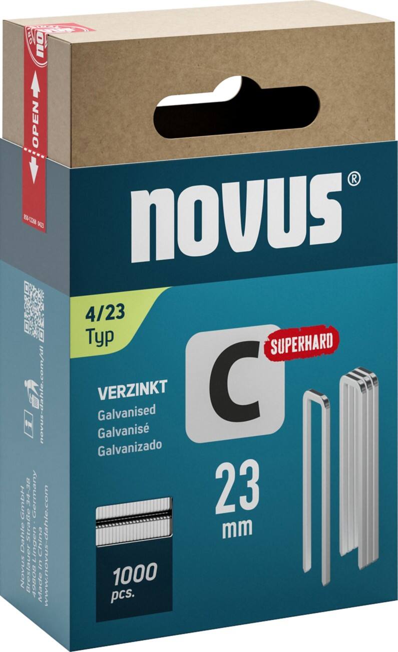 Novus Nietjes 042-0803 Gegalvaniseerde draad Grijs, zilver 1000 Stuks