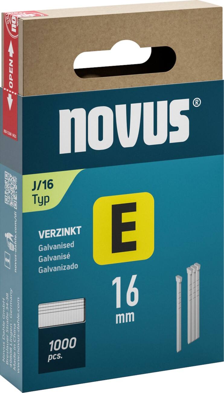 Novus Nietjes 044-0089 Gegalvaniseerde draad Grijs, zilver 1000 Stuks