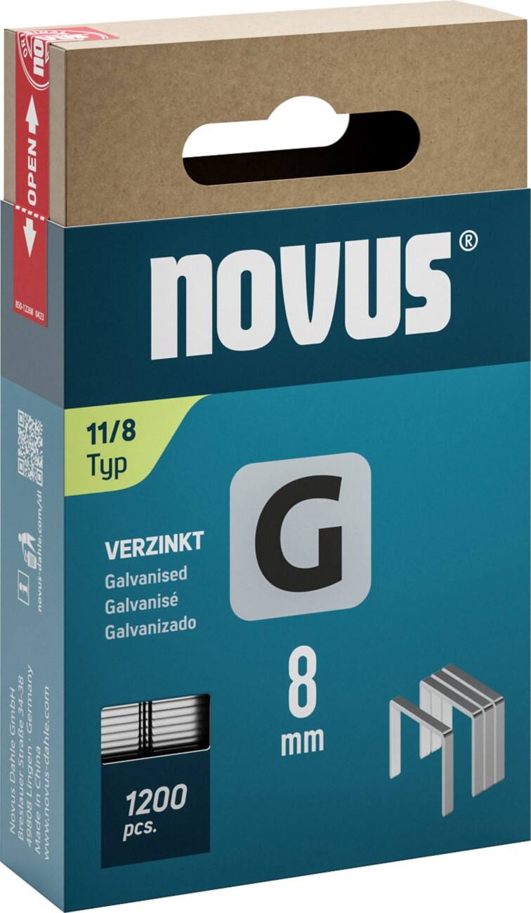 Novus Nietjes 042-0796 Gegalvaniseerde draad Grijs, zilver 1200 Stuks