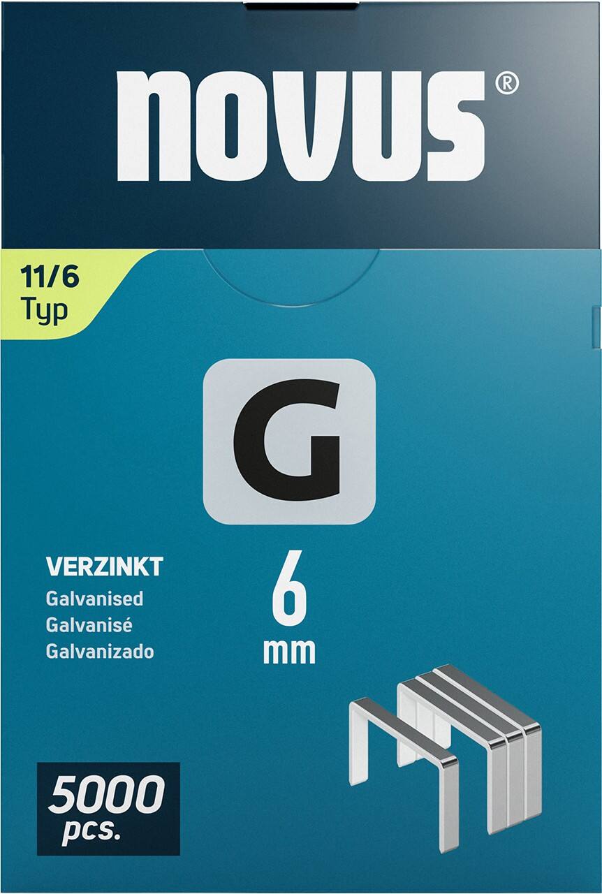 Novus Nietjes 042-0765 Gegalvaniseerde draad Grijs, zilver 5000 Stuks