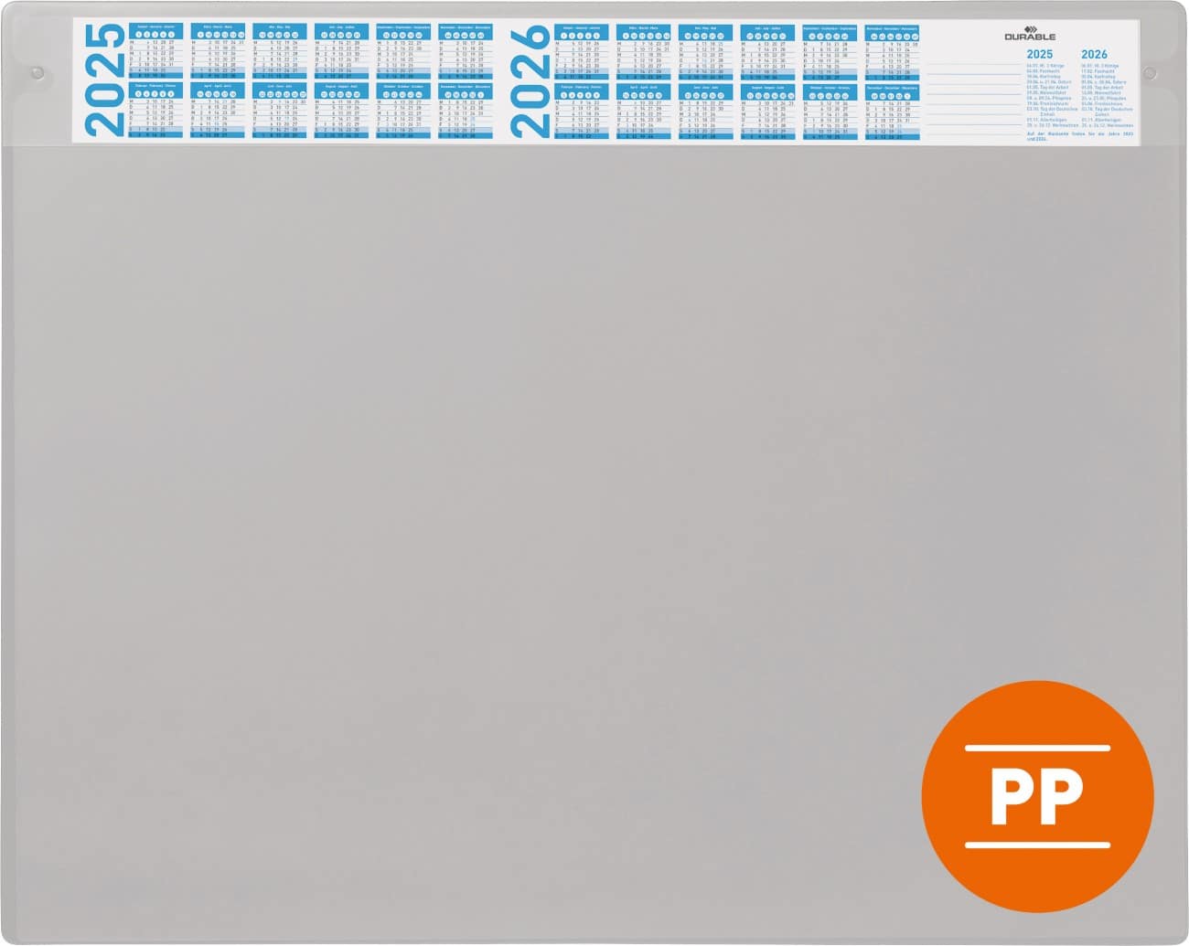 DURABLE Bureauonderlegger PP (Polypropeen) Grijs 65 cm