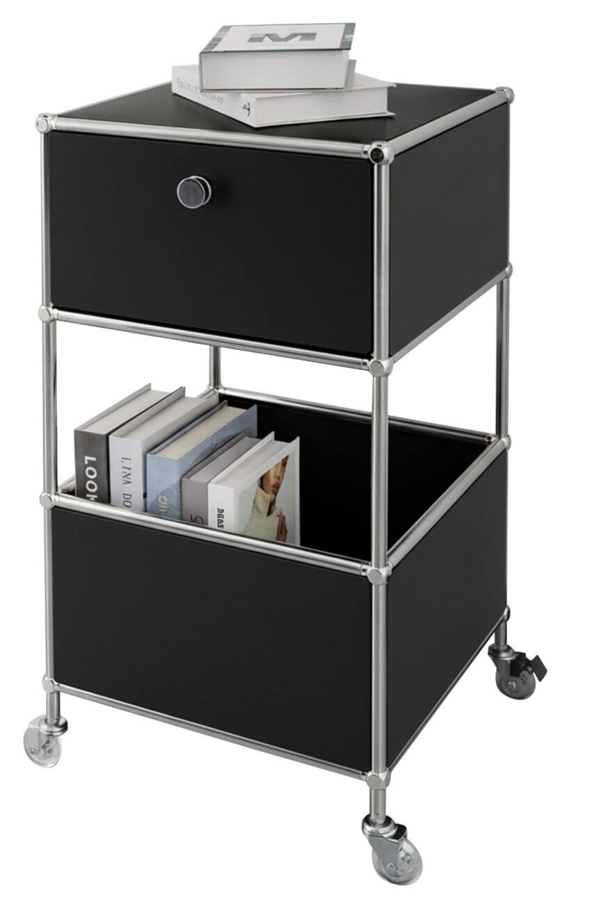 Floordirekt Concept Epure Staal Bijzettafel 400 x 400 x 690 mm Zwart