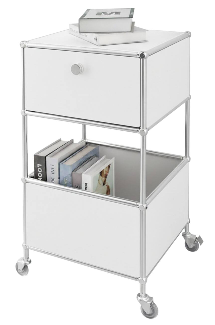 Floordirekt Concept Epure Staal Bijzettafel 400 x 400 x 690 mm Wit