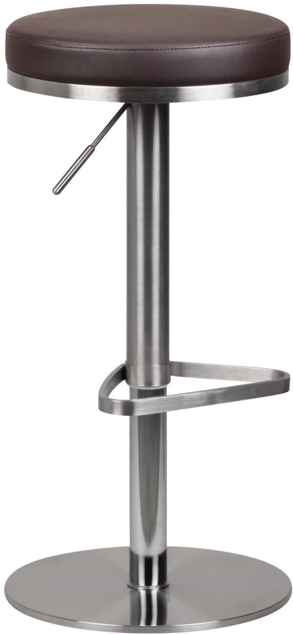 WOHNLING Barkruk Kunstleer In hoogte verstelbare zitting Donkerbruin 110 kg 380 x 380 x 820 mm