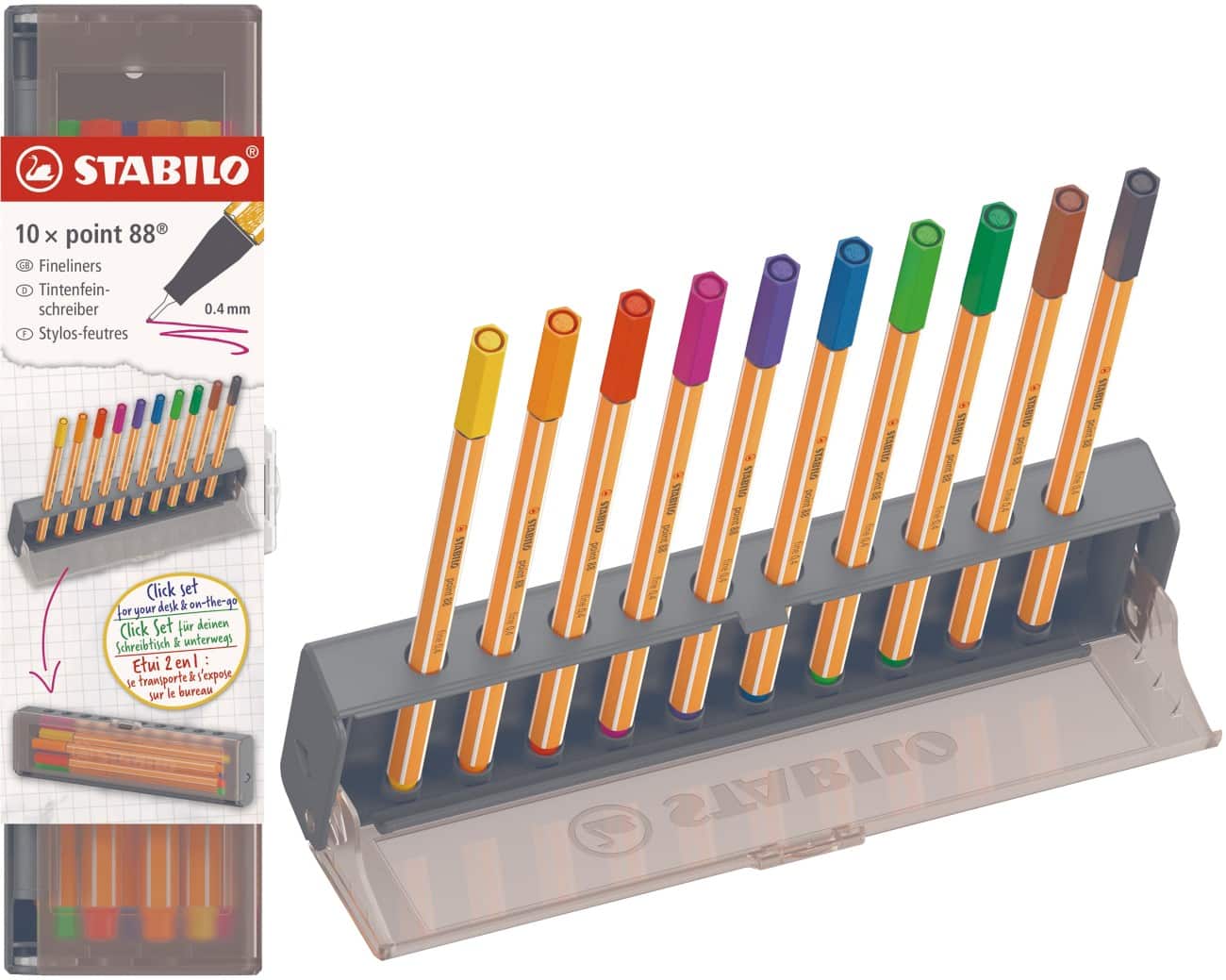 STABILO point 88 Fineliner Naaldpunt Kleurenassortiment 8810-5 10 Stuks
