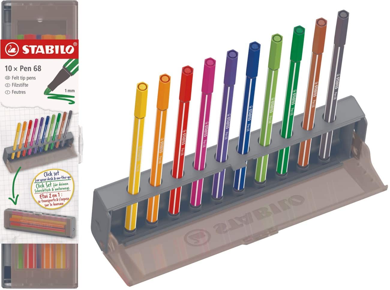 STABILO Pen 68 Viltstift Medium Kleurenassortiment 6810-7 10 Stuks