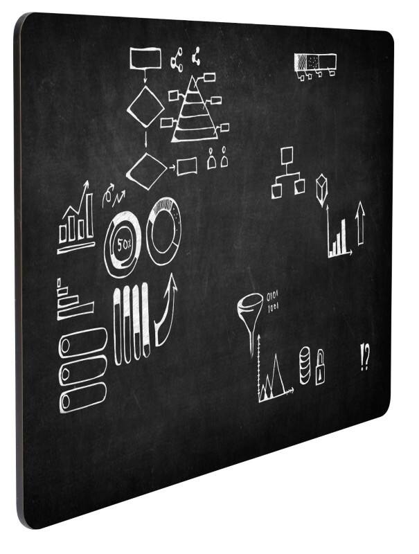 Magnetisch Krijtbord Railsysteem 100 (B) x 1 (D) x 67 (H) cm Zwart