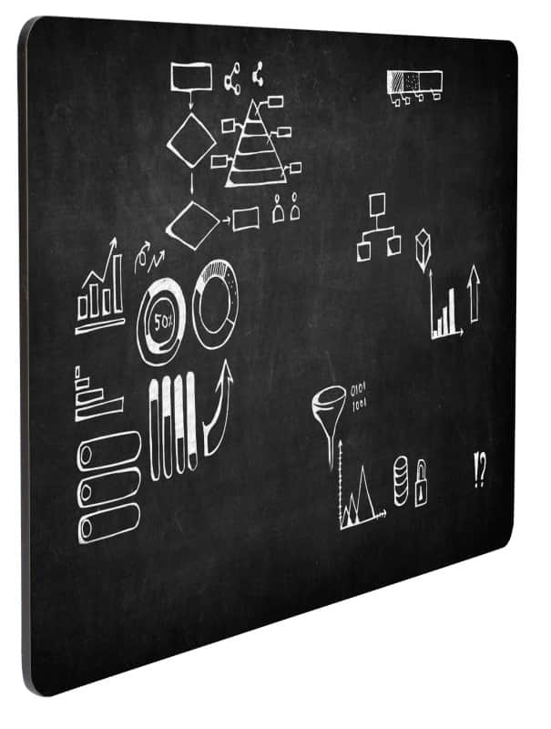 Krijtbord 120 (B) x 1 (D) x 87 (H) cm Zwart
