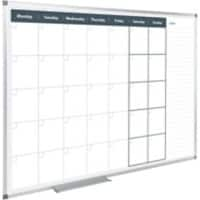 Magnetisch whiteboard Maandplanning Hoekbevestiging 90 (b) x 60 (h) cm Metaal Wit