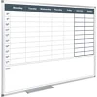 Wekelijks Magnetisch whiteboard Magnetisch Hoekbevestiging 90 (B) x 60 (H) cm Metaal Wit