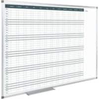 Magnetisch whiteboard Maandplanning Hoekbevestiging 90 (b) x 60 (h) cm Metaal Wit