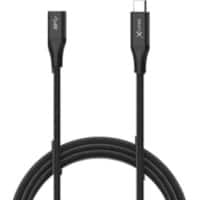 XLayer Colour Line USB-C-kabel USB-C Male naar USB-C USB-C female Zwart 1,5 m