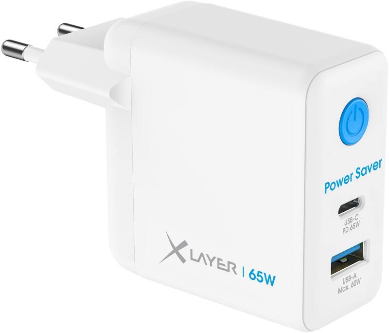 XLayer Oplader 65W 1 x USB-C 65W 1 x USB-A 60W Wit