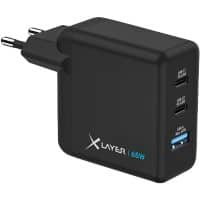 XLayer Oplader 65W 2 x USB-C 65W 1 x USB-A QC 60W Zwart