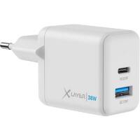 XLayer Oplader 38W 1 x USB-C 30W 1 x USB-A 18W Wit