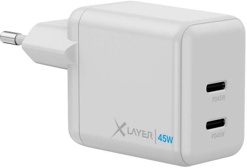 XLayer Oplader 45W 2 x USB-C PD45W Wit