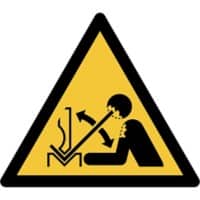 Djois Veiligheidsbord Waarschuwing: gevaar voor sneldraaiend werkstuk in persbank Klevend, schroeven PP (Polypropeen) 30 (B) x 0,14 (H) cm