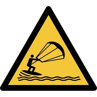 Djois Veiligheidsbord Waarschuwing: kitesurfers Klevend, schroeven PP (Polypropeen) 15 (B) x 0,14 (H) cm