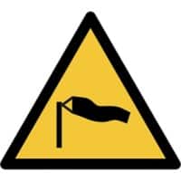 Djois Veiligheidsbord Waarschuwing: stevige wind Klevend, schroeven PP (Polypropeen) 20 x 0,14 cm 3 Stuks