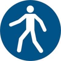 Djois Veiligheidsbord Verplichte doorgang voetgangers Klevend, schroeven PP (Polypropeen) 30 (B) x 0,14 (H) cm