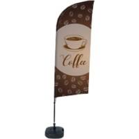 SHOWDOWN Coffee Windvorm Strandvlag 330 x 89 cm Enkel Aluminium