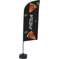 SHOWDOWN Pizza Windvorm Strandvlag 330 x 89 cm Enkel Aluminium