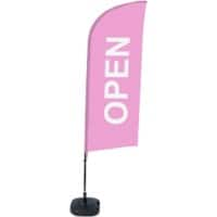 SHOWDOWN Open Windvorm Strandvlag Roze 330 x 89 cm Enkel Aluminium