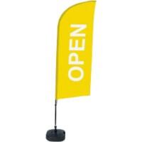 SHOWDOWN Open Windvorm Strandvlag Geel 330 x 89 cm Enkel Aluminium