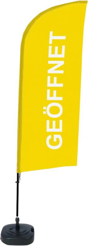 SHOWDOWN Open Windvorm Strandvlag Geel 330 x 89 cm Enkel Aluminium