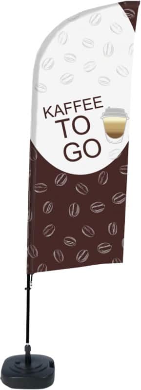 SHOWDOWN Coffee To Go Windvorm Strandvlag 330 x 89 cm Enkel Aluminium