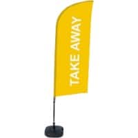 SHOWDOWN Take Away Windvorm Strandvlag Geel 330 x 89 cm Enkel Aluminium