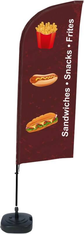 SHOWDOWN Snacks Windvorm Strandvlag 330 x 89 cm Enkel Aluminium