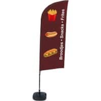 SHOWDOWN Snacks Windvorm Strandvlag 330 x 89 cm Enkel Aluminium