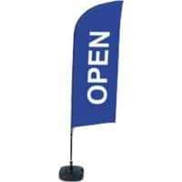 SHOWDOWN Open Windvorm Strandvlag Blauw 330 x 89 cm Enkel Aluminium