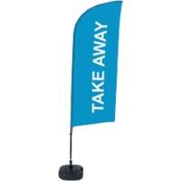 SHOWDOWN Take Away Windvorm Strandvlag Blauw 330 x 89 cm Enkel Aluminium