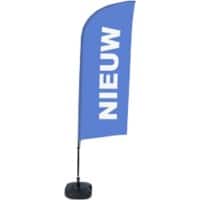 SHOWDOWN New Windvorm Strandvlag Blauw 330 x 89 cm Enkel Aluminium