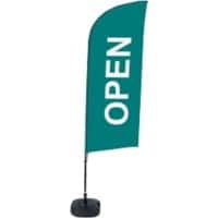 SHOWDOWN Open Windvorm Strandvlag Groen 330 x 89 cm Enkel Aluminium