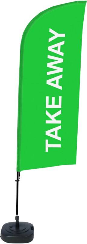SHOWDOWN Take Away Windvorm Strandvlag Groen 330 x 89 cm Enkel Aluminium