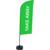 SHOWDOWN Take Away Windvorm Strandvlag Groen 330 x 89 cm Enkel Aluminium