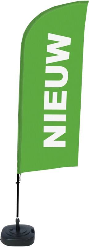 SHOWDOWN New Windvorm Strandvlag Groen 330 x 89 cm Enkel Aluminium